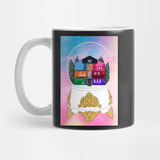 Lover House Snow Globe with Lover Sky Background Mug